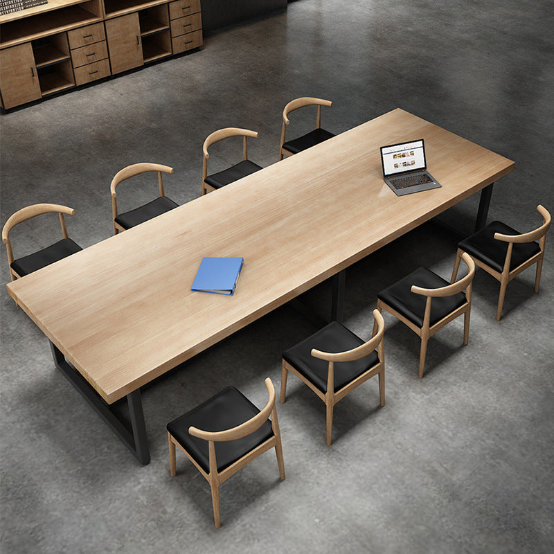 30 "H Moderner Schreibtisch Rechteckig natürlicher massiver Holzbüro Schreibtisch