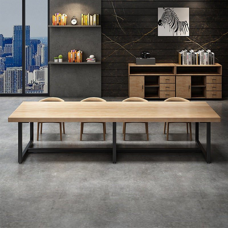 30 "H Moderner Schreibtisch Rechteckig natürlicher massiver Holzbüro Schreibtisch