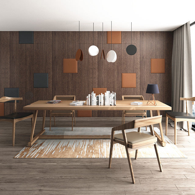 Desa di scrittura in legno massiccio rettangolare da 30 "H Desk rettangolare in legno massiccio