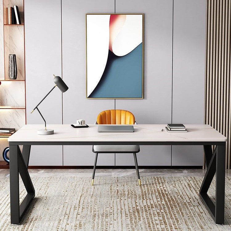Zeitgenössischer Büro -Schreibtisch rechteckiger Schreibtisch mit Metallbeinen