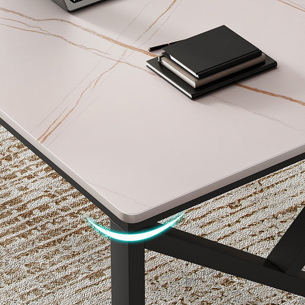 Zeitgenössischer Büro -Schreibtisch rechteckiger Schreibtisch mit Metallbeinen