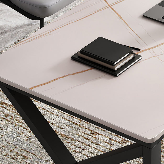 Zeitgenössischer Büro -Schreibtisch rechteckiger Schreibtisch mit Metallbeinen