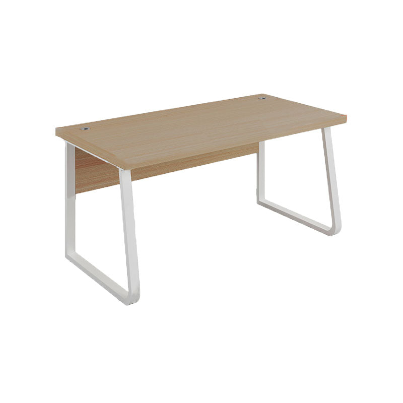 Rectangular Office Desk Wooden and Metal Writing Desk, Natural 63"L x 27.6"W x 29.5"H Wood Clearhalo 'furn' 'furn_office_desk' 'Furniture' 'Office Desks' 'Office Furniture' 'office_desk' 5692445