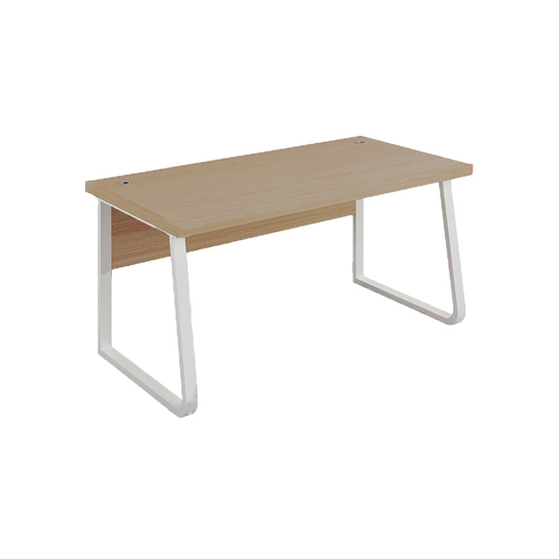 Rectangular Office Desk Wooden and Metal Writing Desk, Natural 55.1"L x 23.6"W x 29.5"H Wood Clearhalo 'furn' 'furn_office_desk' 'Furniture' 'Office Desks' 'Office Furniture' 'office_desk' 5692446