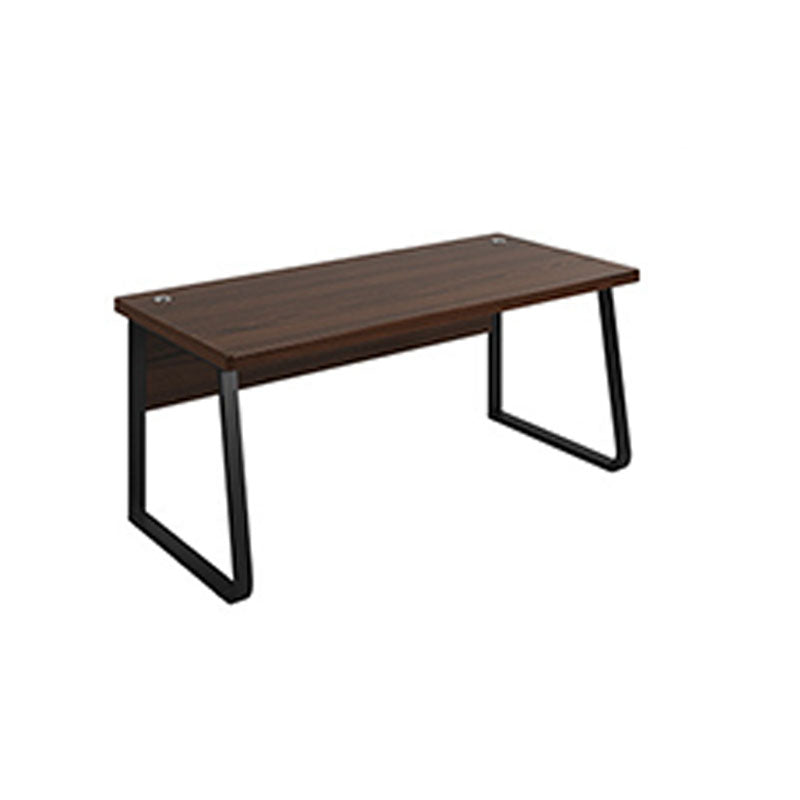 Rectangular Office Desk Wooden and Metal Writing Desk, Natural 55.1"L x 23.6"W x 29.5"H Walnut Clearhalo 'furn' 'furn_office_desk' 'Furniture' 'Office Desks' 'Office Furniture' 'office_desk' 5692448