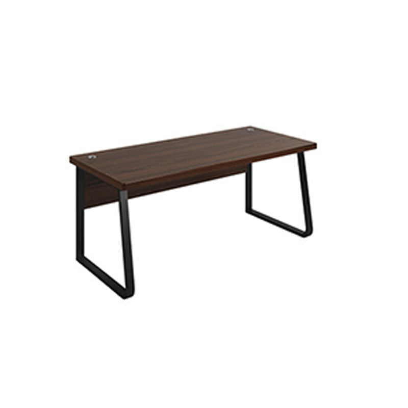 Rectangular Office Desk Wooden and Metal Writing Desk, Natural 47.2"L x 23.6"W x 29.5"H Walnut Clearhalo 'furn' 'furn_office_desk' 'Furniture' 'Office Desks' 'Office Furniture' 'office_desk' 5692450