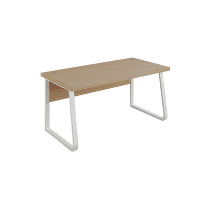 Scrivania rettangolare da ufficio in legno e scrivania in metallo, naturale
