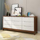 16" W Solid Wood Storage Chest Dresser Modern Storage Chest with Drawers 59"L x 16"W x 30"H Walnut White Clearhalo 'Bedroom Furniture' 'Dressers & Chests' 'dressers_chests' 'furn' 'furn_dressers_chests' 'Furniture' 5692472