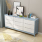 16" W Solid Wood Storage Chest Dresser Modern Storage Chest with Drawers 59"L x 16"W x 30"H White-Blue Clearhalo 'Bedroom Furniture' 'Dressers & Chests' 'dressers_chests' 'furn' 'furn_dressers_chests' 'Furniture' 5692475