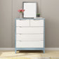 16" W Solid Wood Storage Chest Dresser Modern Storage Chest with Drawers 31.5"L x 15.7"W x 37.2"H White-Blue Clearhalo 'Bedroom Furniture' 'Dressers & Chests' 'dressers_chests' 'furn' 'furn_dressers_chests' 'Furniture' 5692482