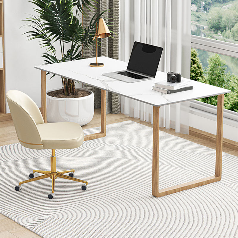 Scrivania di scrittura in pietra contemporanea 29.52 "H SLID RECTANGULAN OFFICE PER CASA