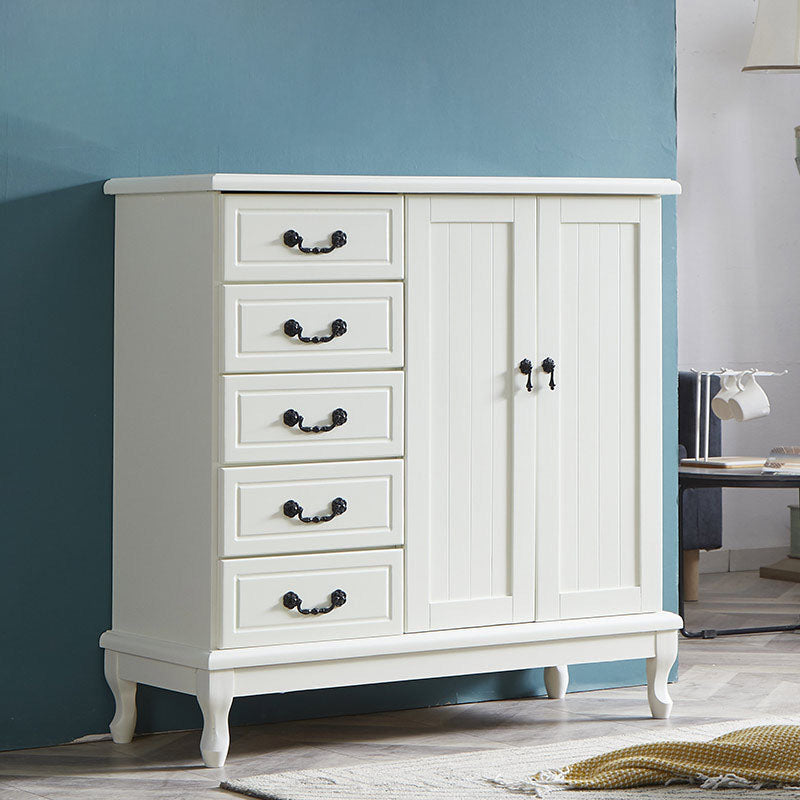 16 "W Massivholz Combo -Kommode Horizontale Aufbewahrungstruhe mit Schubladen und Türen