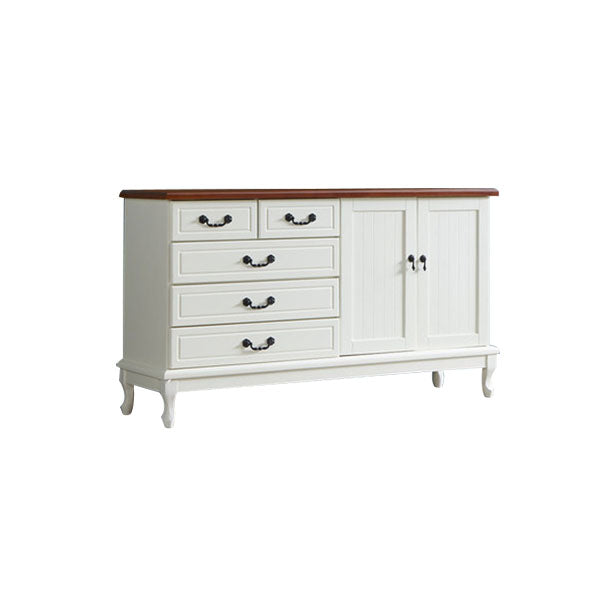 16 "W Massivholz Combo -Kommode Horizontale Aufbewahrungstruhe mit Schubladen und Türen