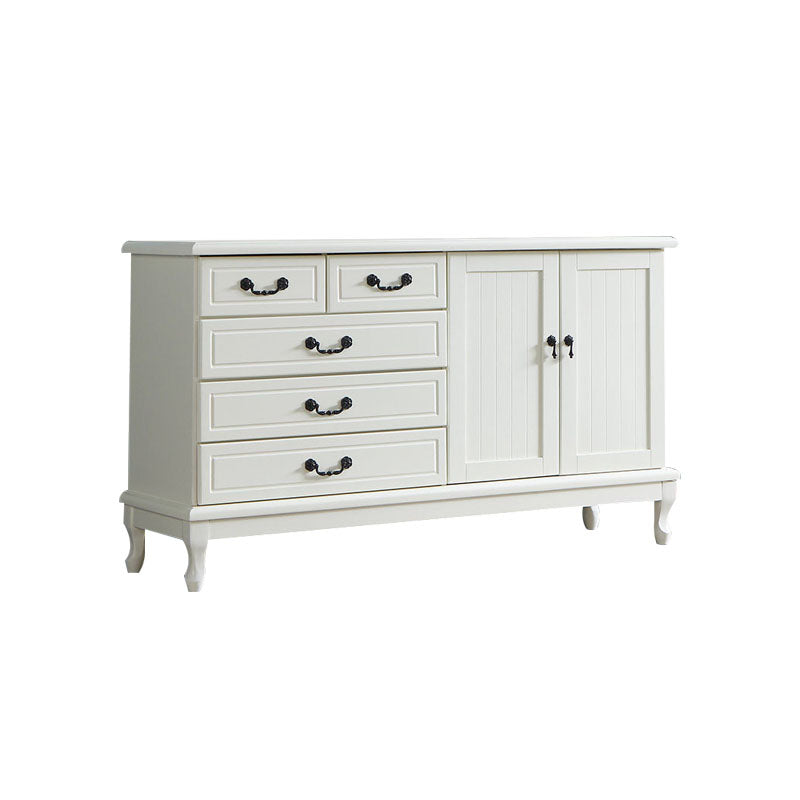 16 "W Massivholz Combo -Kommode Horizontale Aufbewahrungstruhe mit Schubladen und Türen