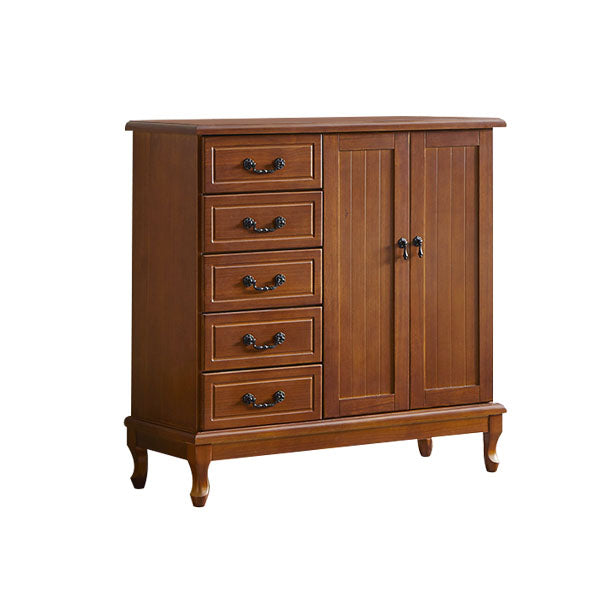 16 "W Massivholz Combo -Kommode Horizontale Aufbewahrungstruhe mit Schubladen und Türen