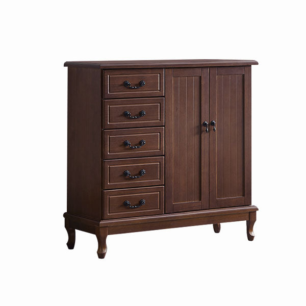 16 "W Massivholz Combo -Kommode Horizontale Aufbewahrungstruhe mit Schubladen und Türen