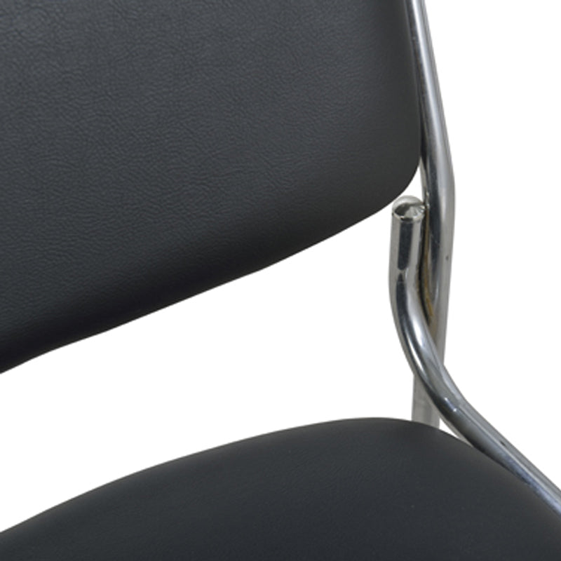 Moderne armlose gepolsterte Bürostuhl Schwarz Leather Management Conference Stuhl