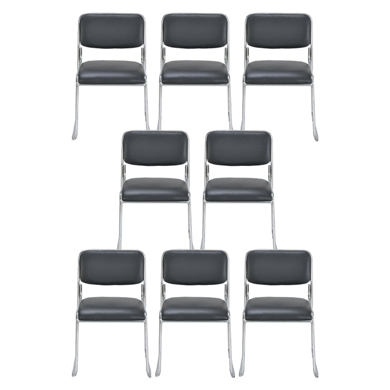 Moderne armlose gepolsterte Bürostuhl Schwarz Leather Management Conference Stuhl