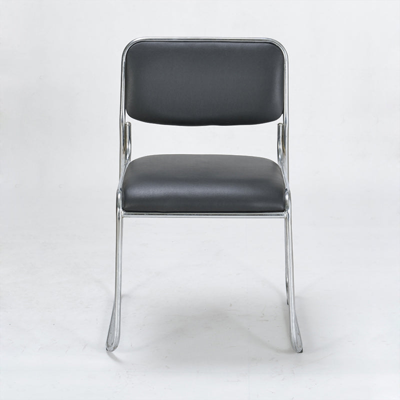 Moderne armlose gepolsterte Bürostuhl Schwarz Leather Management Conference Stuhl