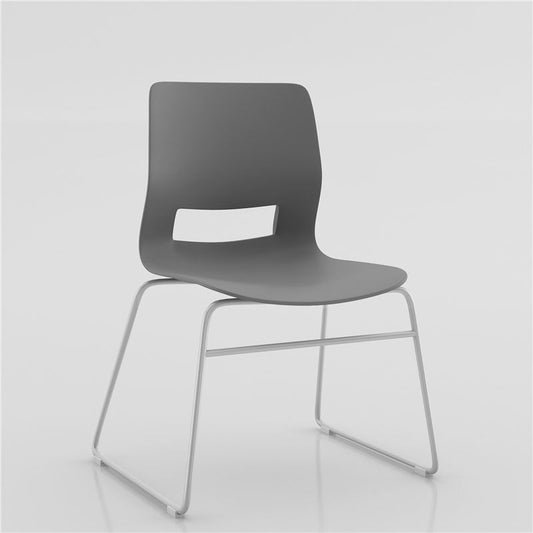 Contemporary Armless Office Chair Chrome Frame Task/Desk Chair Light Gray 1 Piece