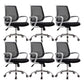 Modern Fixed Arms Office Chair Mid Back Swivel Lumbar Support Desk Chair
