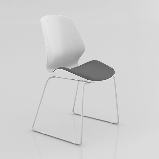 Modern Mid Back Chair Armless CorLiving Workspace Conference Chair 1 Piece Gray