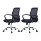 Modern Steel Conference Chair Adjustable Fixed Arms Office Chair Black 2 Piece Set Clearhalo 'furn' 'furn_office_chair' 'Furniture' 'Office Chairs' 'Office Furniture' 'office_chair' 5692798