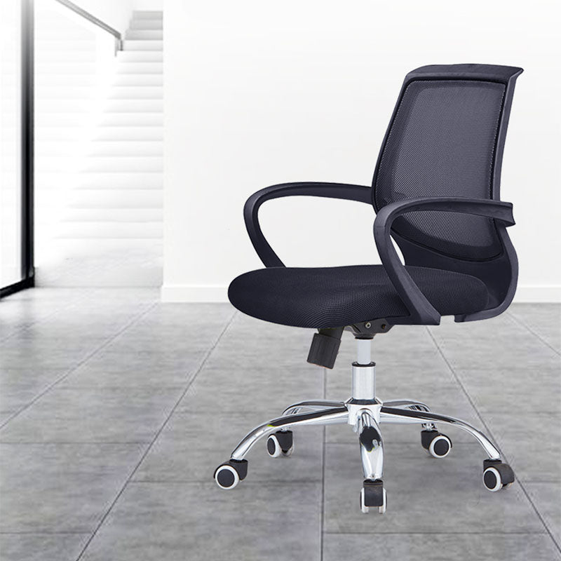 Modern Steel Conference Chair Adjustable Fixed Arms Office Chair Clearhalo 'furn' 'furn_office_chair' 'Furniture' 'Office Chairs' 'Office Furniture' 'office_chair' 5692799