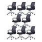 Modern Steel Conference Chair Adjustable Fixed Arms Office Chair Black 8 Piece Set Clearhalo 'furn' 'furn_office_chair' 'Furniture' 'Office Chairs' 'Office Furniture' 'office_chair' 5692804
