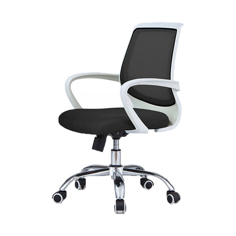 Modern Steel Conference Chair Adjustable Fixed Arms Office Chair Matte Black 1 Piece Clearhalo 'furn' 'furn_office_chair' 'Furniture' 'Office Chairs' 'Office Furniture' 'office_chair' 5692805