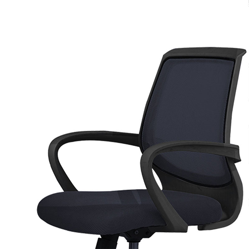 Modern Steel Conference Chair Adjustable Fixed Arms Office Chair Clearhalo 'furn' 'furn_office_chair' 'Furniture' 'Office Chairs' 'Office Furniture' 'office_chair' 5692808