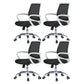 Modern Steel Conference Chair Adjustable Fixed Arms Office Chair Matte Black 4 Piece Set Clearhalo 'furn' 'furn_office_chair' 'Furniture' 'Office Chairs' 'Office Furniture' 'office_chair' 5692809
