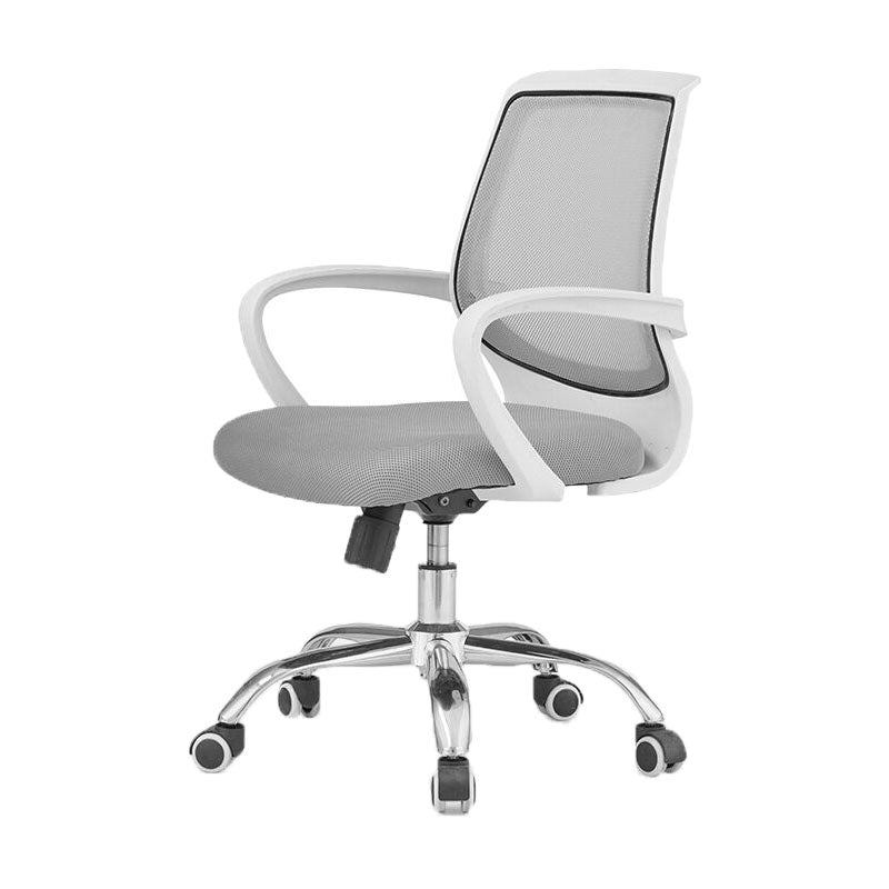 Modern Steel Conference Chair Adjustable Fixed Arms Office Chair Grey 1 Piece Clearhalo 'furn' 'furn_office_chair' 'Furniture' 'Office Chairs' 'Office Furniture' 'office_chair' 5692815