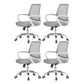 Modern Steel Conference Chair Adjustable Fixed Arms Office Chair Grey 4 Piece Set Clearhalo 'furn' 'furn_office_chair' 'Furniture' 'Office Chairs' 'Office Furniture' 'office_chair' 5692817