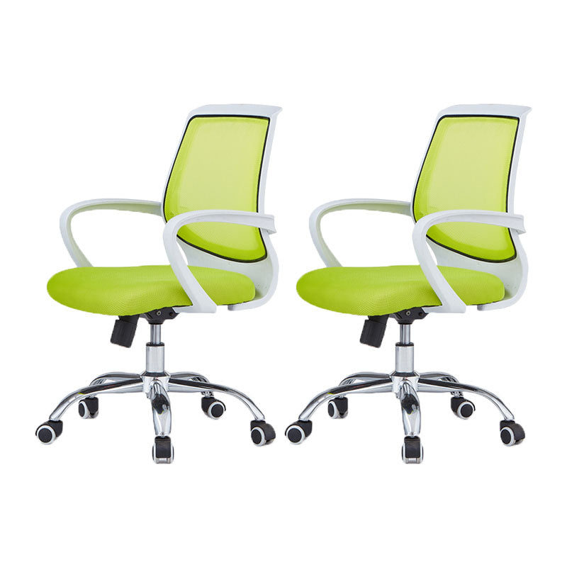 Modern Steel Conference Chair Adjustable Fixed Arms Office Chair Green 2 Piece Set Clearhalo 'furn' 'furn_office_chair' 'Furniture' 'Office Chairs' 'Office Furniture' 'office_chair' 5692821