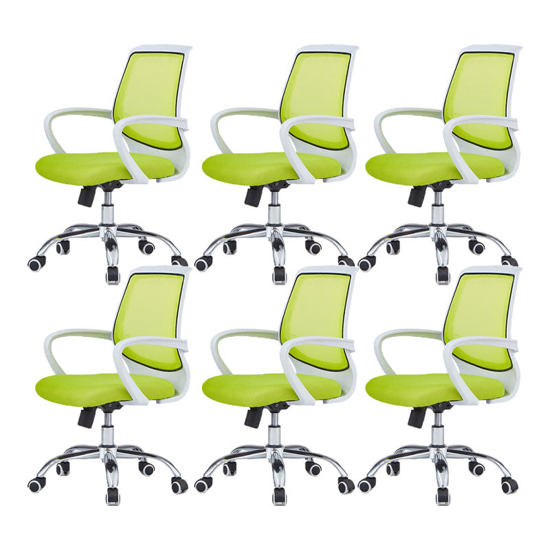 Modern Steel Conference Chair Adjustable Fixed Arms Office Chair Green 6 Piece Set Clearhalo 'furn' 'furn_office_chair' 'Furniture' 'Office Chairs' 'Office Furniture' 'office_chair' 5692823