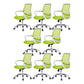 Modern Steel Conference Chair Adjustable Fixed Arms Office Chair Green 8 Piece Set Clearhalo 'furn' 'furn_office_chair' 'Furniture' 'Office Chairs' 'Office Furniture' 'office_chair' 5692824
