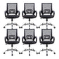 Fixed Arms Desk Chair Mid Back Swivel with Wheels Ergonomic Office Chair