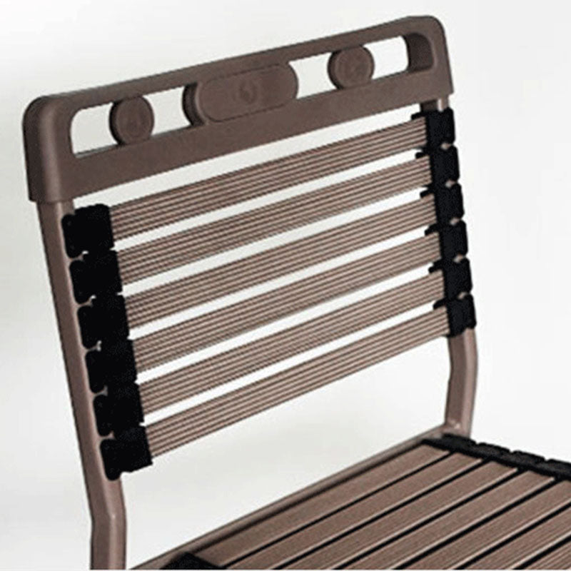 Sedia da ufficio medio backless a braccio senza ruote sedia da scrivania in alluminio marrone