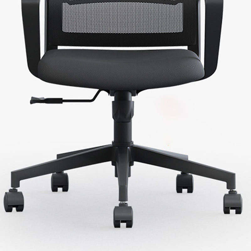 Chaise pivotante de tissu contemporain haut dossier avec chaise de bras en noir