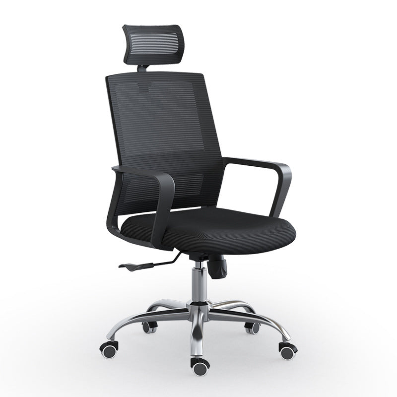 Chaise pivotante de tissu contemporain haut dossier avec chaise de bras en noir