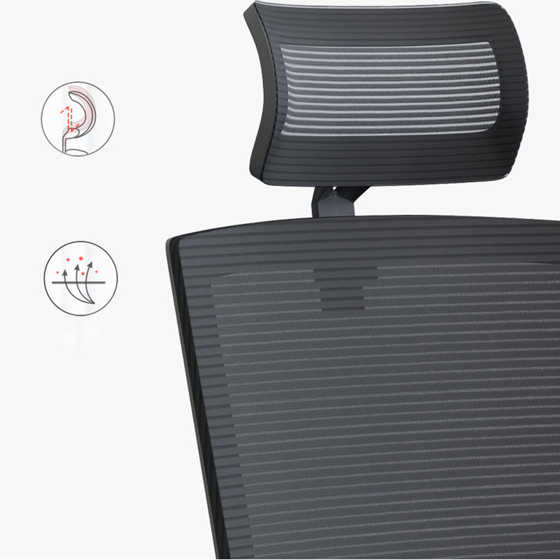 Chaise pivotante de tissu contemporain haut dossier avec chaise de bras en noir