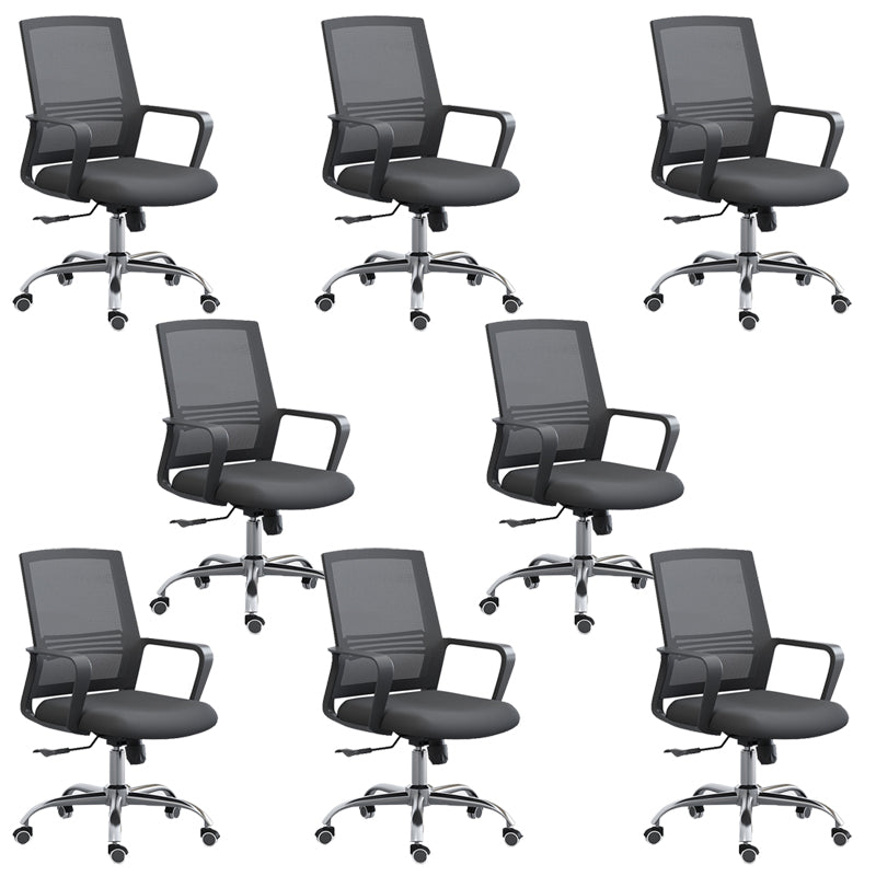 Chaise pivotante de tissu contemporain haut dossier avec chaise de bras en noir