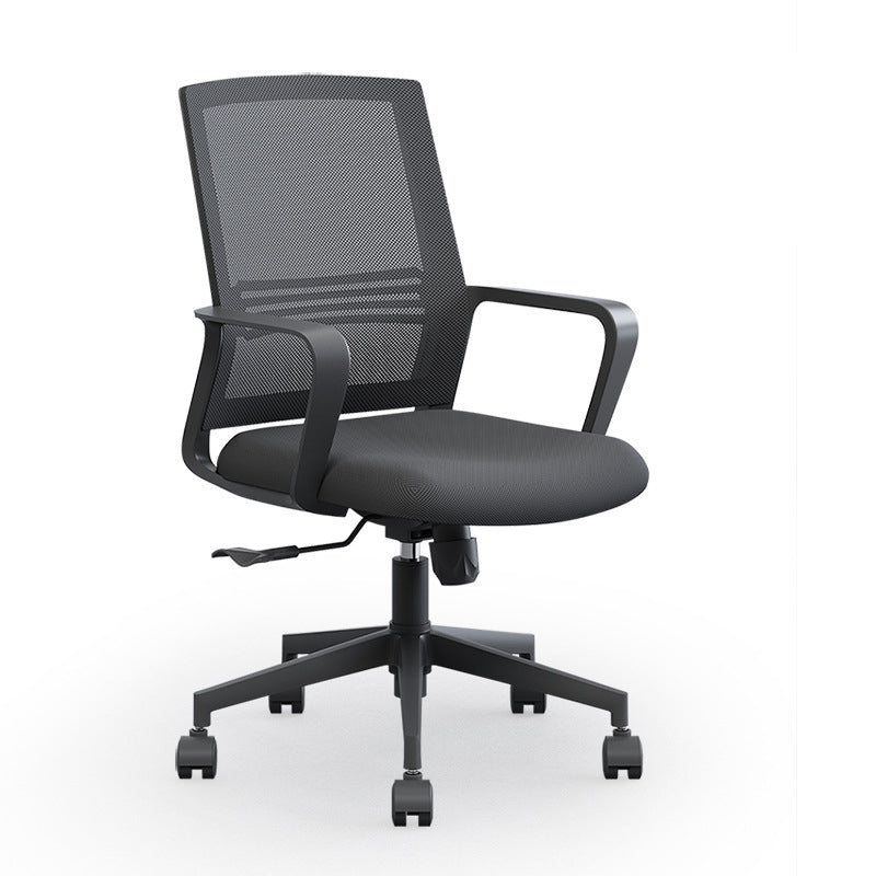 Chaise pivotante de tissu contemporain haut dossier avec chaise de bras en noir