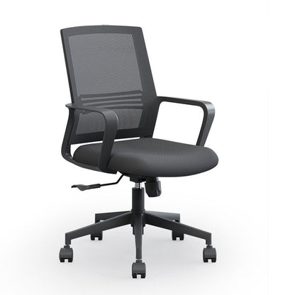 Chaise pivotante de tissu contemporain haut dossier avec chaise de bras en noir