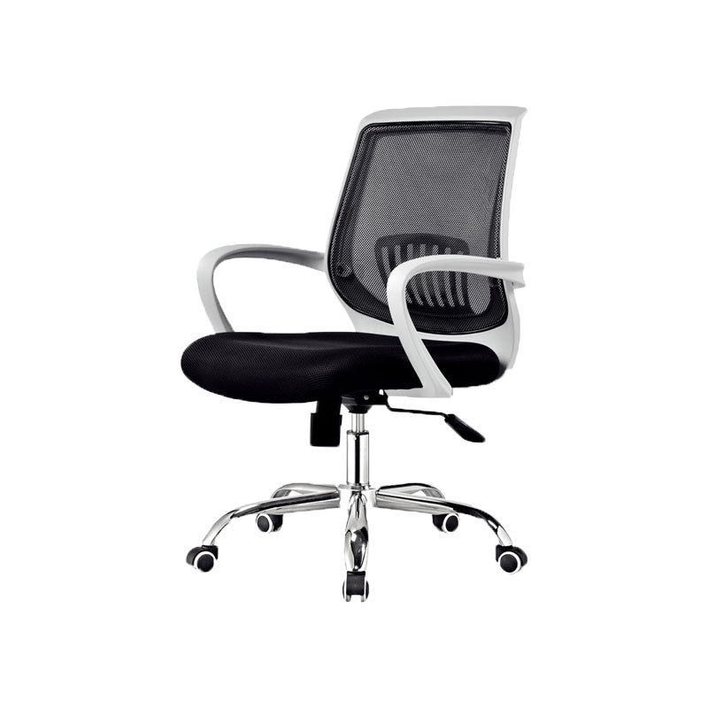 Steel Base Mesh Office Chair Mid Back Desk Chair with Wheels Clearhalo 'furn' 'furn_office_chair' 'Furniture' 'Office Chairs' 'Office Furniture' 'office_chair' 5692989