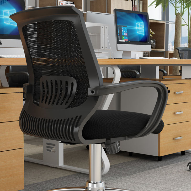 Steel Base Mesh Office Chair Mid Back Desk Chair with Wheels Clearhalo 'furn' 'furn_office_chair' 'Furniture' 'Office Chairs' 'Office Furniture' 'office_chair' 5692999