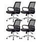Steel Base Mesh Office Chair Mid Back Desk Chair with Wheels Black 4 Piece Set Clearhalo 'furn' 'furn_office_chair' 'Furniture' 'Office Chairs' 'Office Furniture' 'office_chair' 5693003