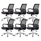Steel Base Mesh Office Chair Mid Back Desk Chair with Wheels Black 6 Piece Set Clearhalo 'furn' 'furn_office_chair' 'Furniture' 'Office Chairs' 'Office Furniture' 'office_chair' 5693004