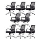 Steel Base Mesh Office Chair Mid Back Desk Chair with Wheels Black 8 Piece Set Clearhalo 'furn' 'furn_office_chair' 'Furniture' 'Office Chairs' 'Office Furniture' 'office_chair' 5693005